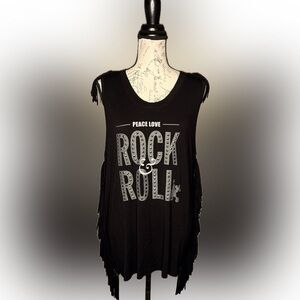 Disney Rockin Rollercoaster Fringe Top